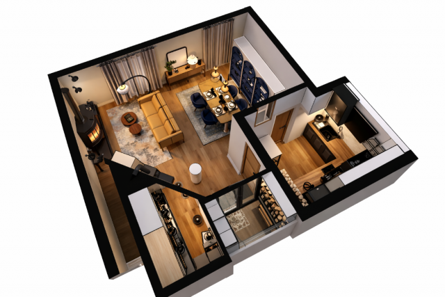 Maison repensée dans sa globalité – Projet d’architecture intérieure