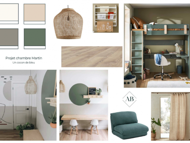 Création et design complet des chambres pour deux enfants.