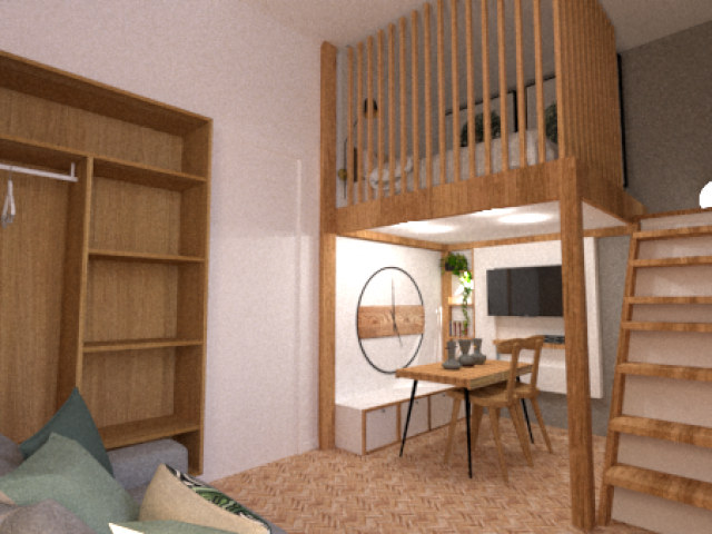 Création de plans 3D pour l'achat d'un studio à Cannes à but locatif