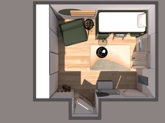 Création et design complet des chambres pour deux enfants.